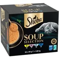 Sheba Soup Selection 32 x 40 g – Mix (kyckling, tonfisk, havsfisk och lax) Rabatter