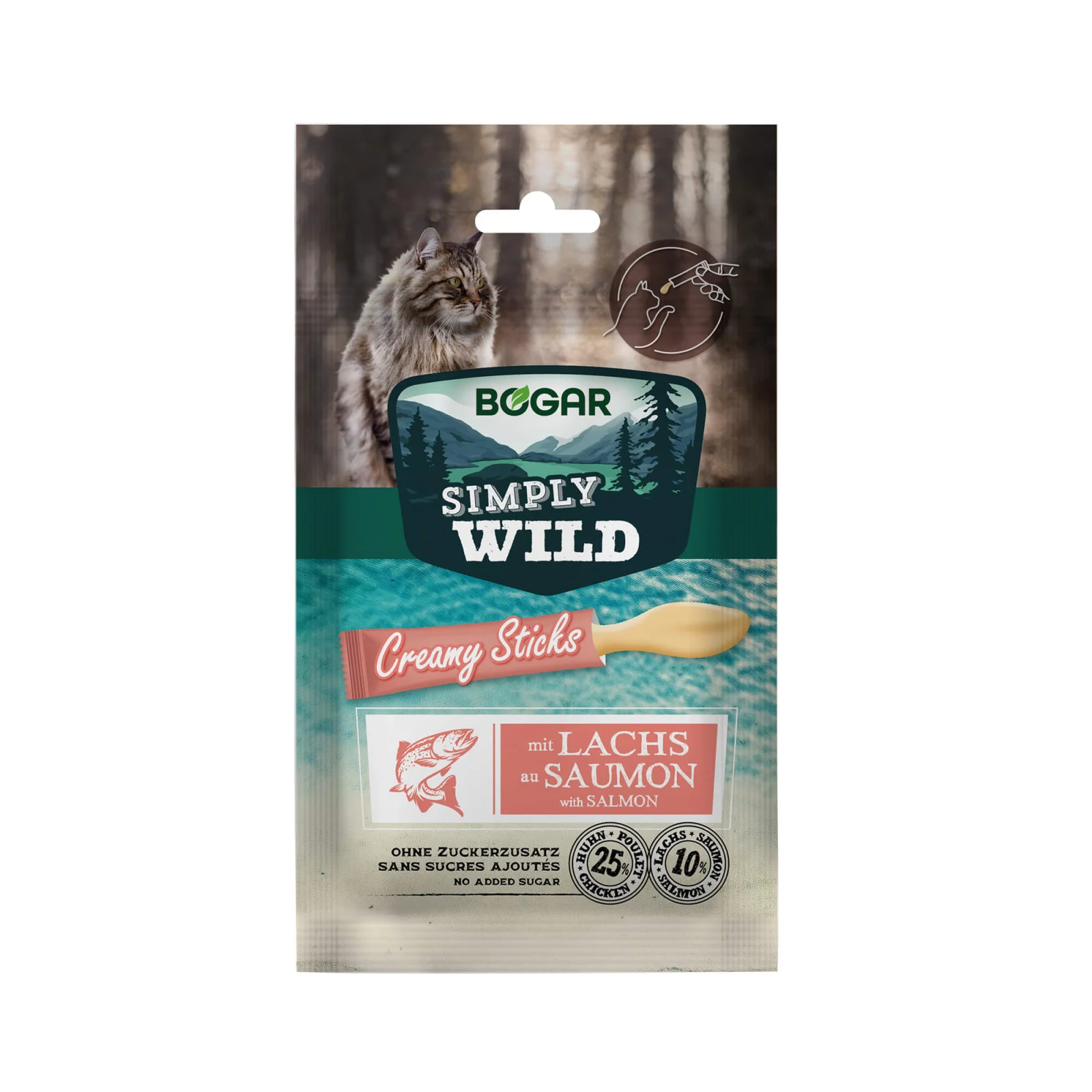 Simply Wild Creamy Sticks Salmon 5x15g
