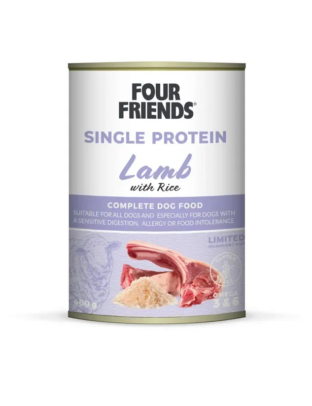 Single Protein Lamb & Rice Våtfoder för hund – 6 st x 400 g Premium