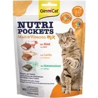 Sista chansen GimCat Nutri Pockets 150 g – Ekonomipack Malt-Vitamin Mix 3 x 150 g