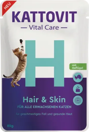 Sista chansen Kattovit Vital Care Hair & Skin Fjäderfä för katt 85 g
