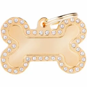 Sista chansen MyFamily ID-bricka glam, ben stor, guld