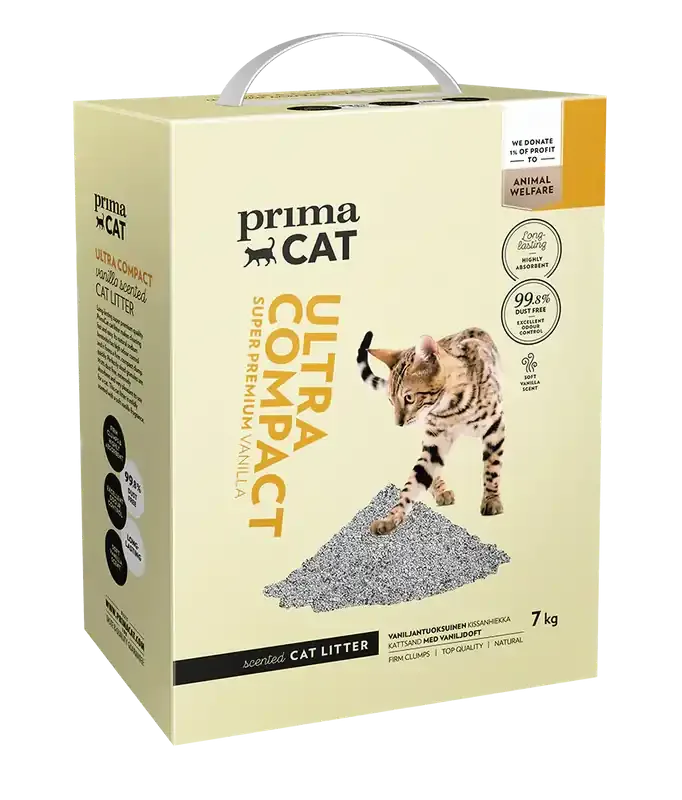 Sista chansen PrimaCat Ultra Compact Vanilj Kattströ 7 kg