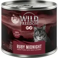 Sista chansen Wild Freedom Adult ”Red” 6 x 200 g – spannmålsfritt – Ruby Midnight – fläskkött, lax & tonfisk
