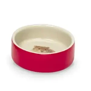 SKÅL KERAMIK, HAMSTER, RÖD (Ø7,5 X 2,5CM