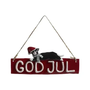 Skylt, GOD JUL, med katten Dolly