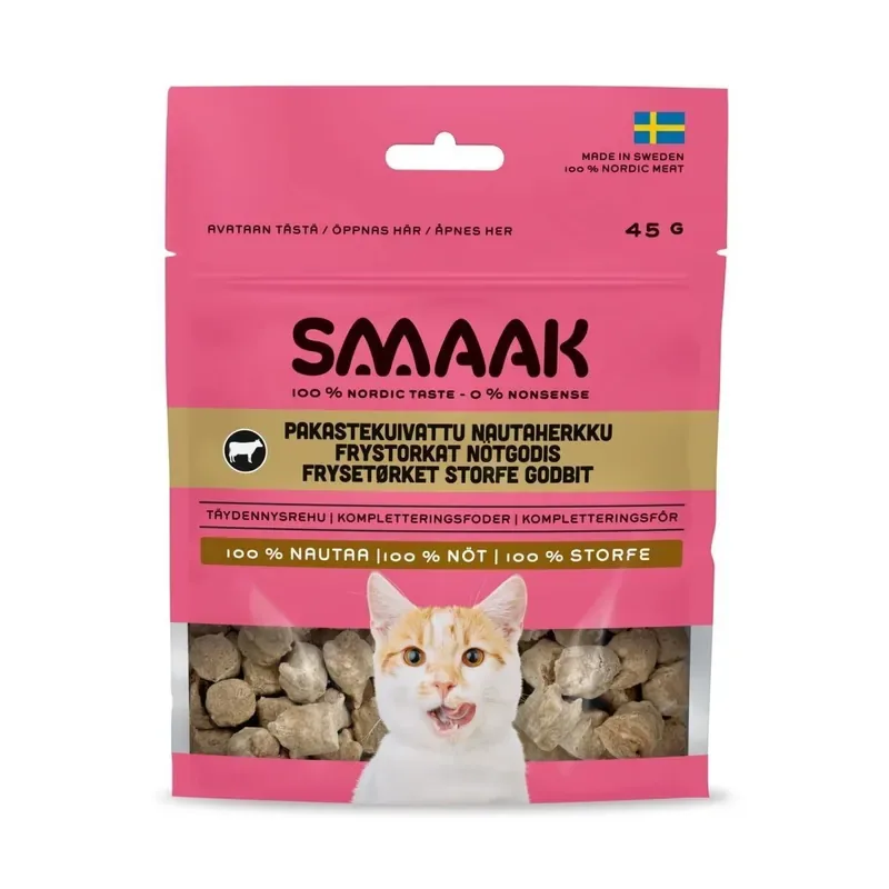 SMAAK Cat Frystorkat Kattgodis Nöt 45 g Utförsäljning
