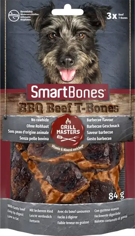 SmartBones BBQ Beef T- Bones 3 pack Kundfavorit