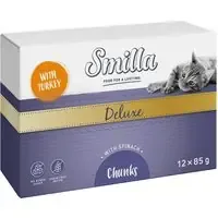 Smilla Deluxe Chunks 12 x 85 g – Med kalkon & spenat Nedsatt pris