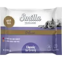 Smilla Deluxe Pouch Chunks i sås med grönsaker – 4 x 85 g Kampanj