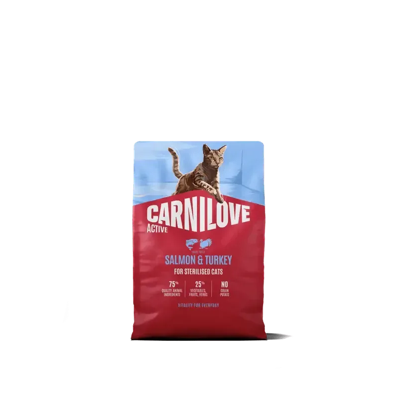 Snabb frakt Carnilove Active Cat Dry Salmon & Turkey for Sterilised Adult All Breeds – 2 kg