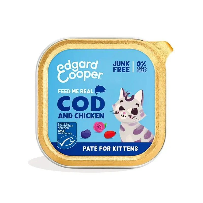 Snabb frakt Edgard&Cooper Kitten Cod & Chicken 85 g