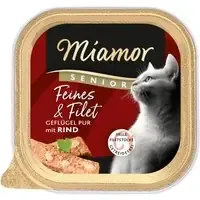 Snabb frakt Ekonomipack Miamor Feines & Filet Senior 32 x 100 g – Fjäderfä & nötkött