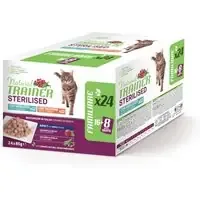 Snabb frakt Natural Trainer Adult Sterilised – Ekonomipack 48 x 85 g Mixpack kalkon + torsk