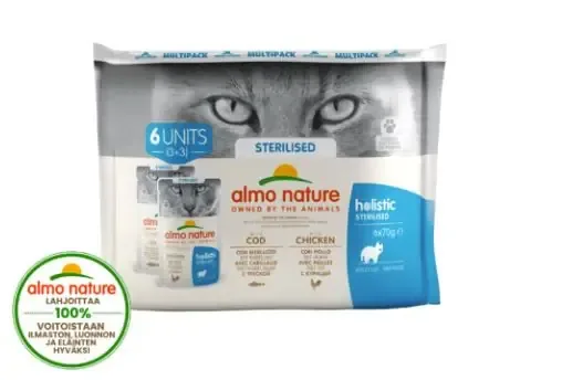 Snabb leverans Almo Nature Multi Holistic Sterilised 6 x 70g för katter