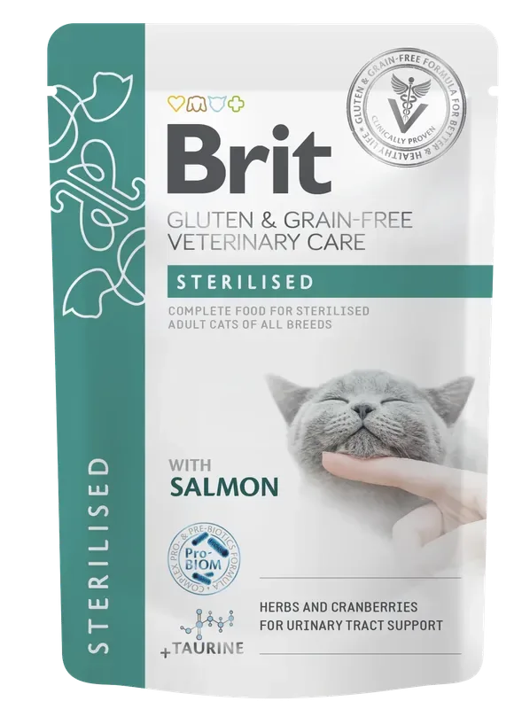 Snabb leverans Brit Pouch Sterilised with Salmon våtfoder för katt 85 g