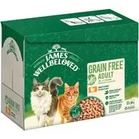 Snabb leverans James Wellbeloved Grain Free Hypoallergenic Adult Cat med kalkon – Ekonomipack 48 x 85 g