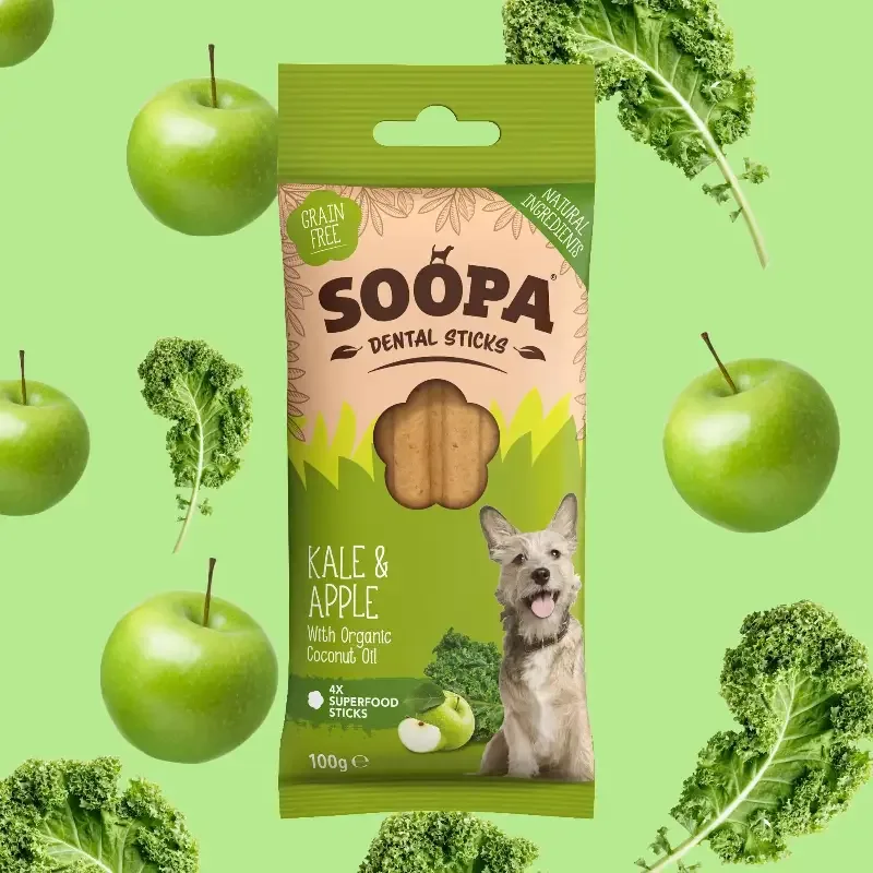 Soopa – Tuggpinnar | Grönkål & Äpple (4-pack)