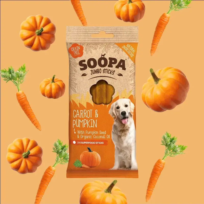 Soopa – Tuggpinnar JUMBO | Morot & Pumpa (2-pack)