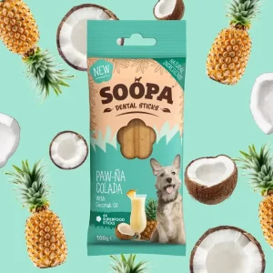 Soopa – Tuggpinnar | Paw-Na Colada – Kokos & Ananas (4-pack)