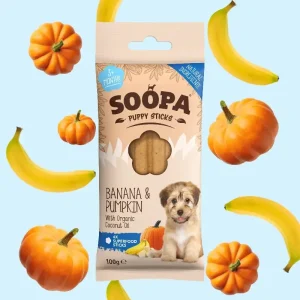Soopa – Tuggpinnar PUPPY | Banan och Pumpa (4-pack)