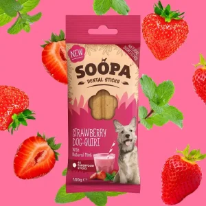 Soopa – Tuggpinnar | Strawberry Dog-Quiri – Jordgubb & Kokos (4-pack)