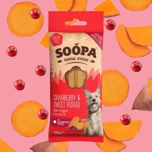 Soopa – Tuggpinnar | Tranbär & Sötpotatis (4-pack)