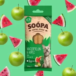 Soopa – Tuggpinnar | Vattenmelon & Äpple (4-pack)