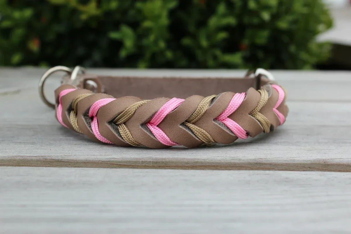 Special beställ Flätat läderhalsband (15 mm bredd på läderband)