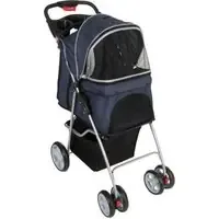 Sporty Pet Stroller vagn för små hundar – Mörkblå / ljusgrå Sista chansen