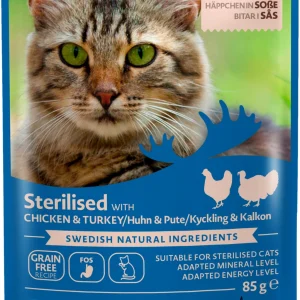 Sterilised Chicken & Turkey in Sauce V氓tfoder 85g