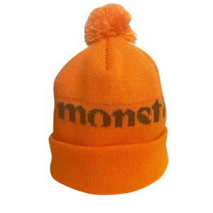 Stickad mössa med tofs Monster Orange