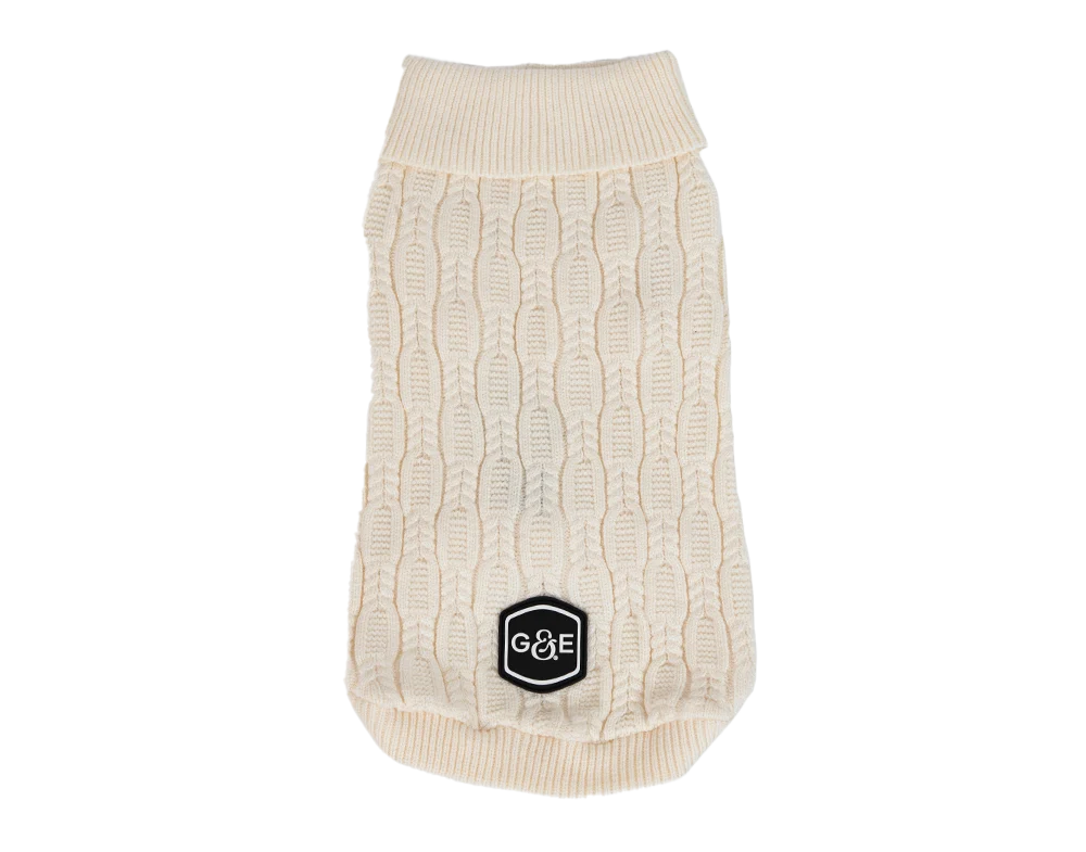 Stickad tr枚ja Comfort Beige