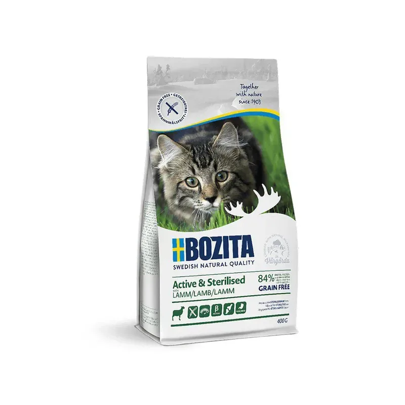 Swedish Bozita Active & Sterilised Spannmålsfri Lamm för Katter Erbjudandepris