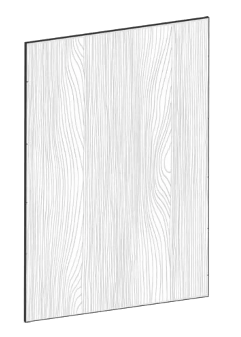 Täcksida i ek för bänkskåp – 62,2×88 cm