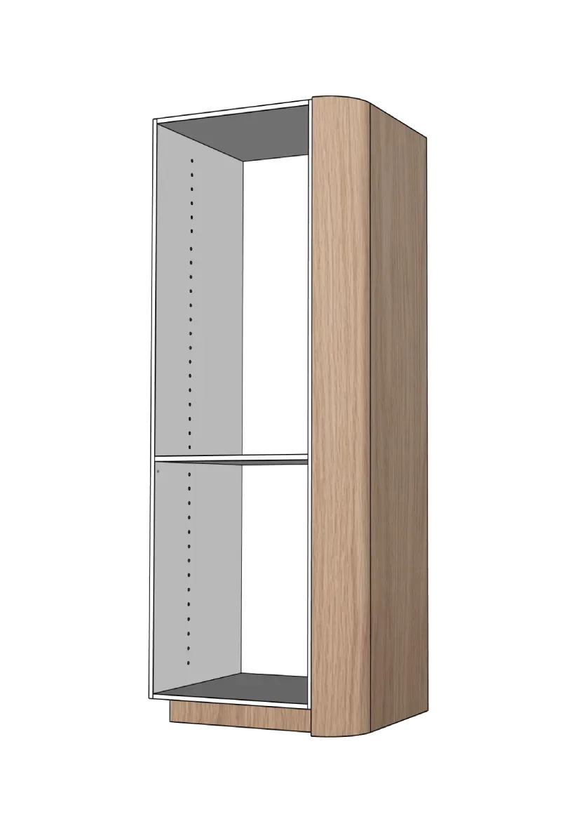 Täcksida i ek för högskåp, rundade hörn 62,2 x 208 cm – Flat Oak