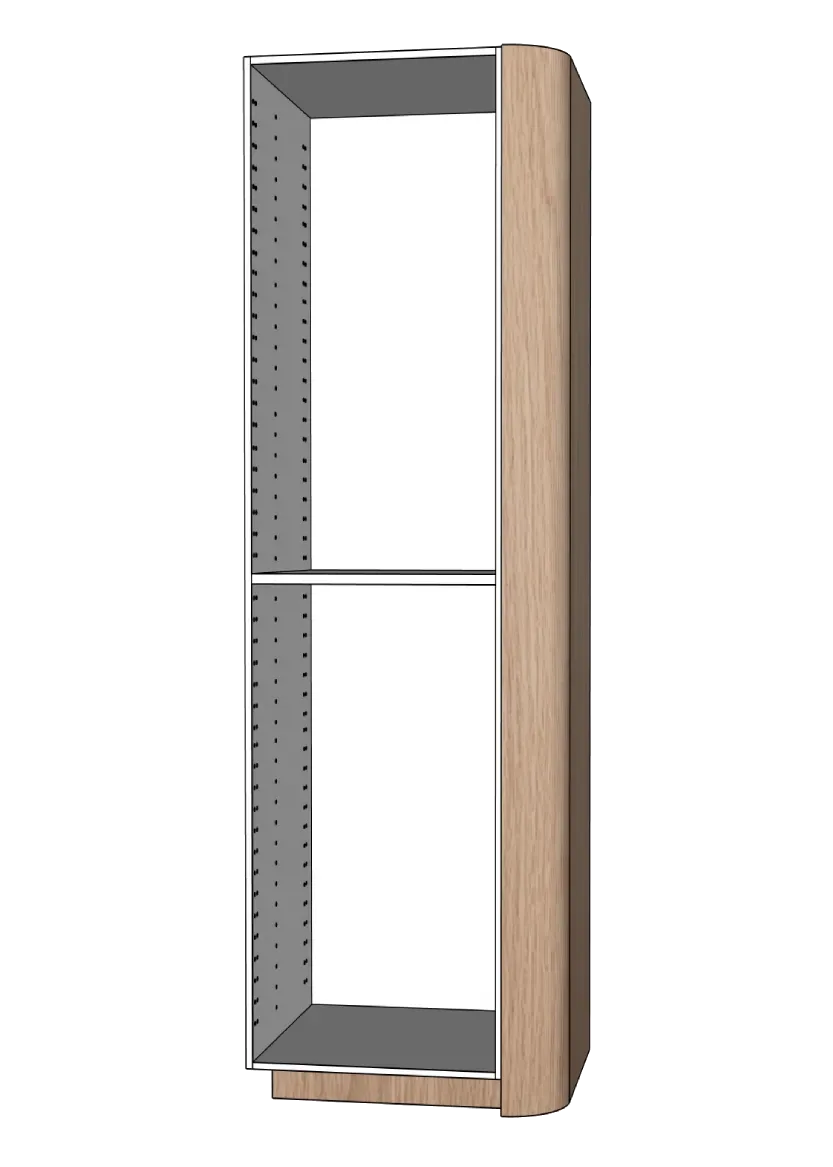 Täcksida i ek för högskåp, rundade hörn – 62,2×248 cm