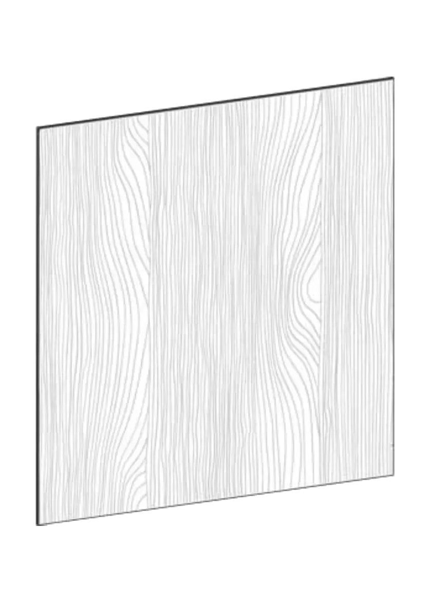 Täcksida i ek, för köksö – 64,1×80 cm