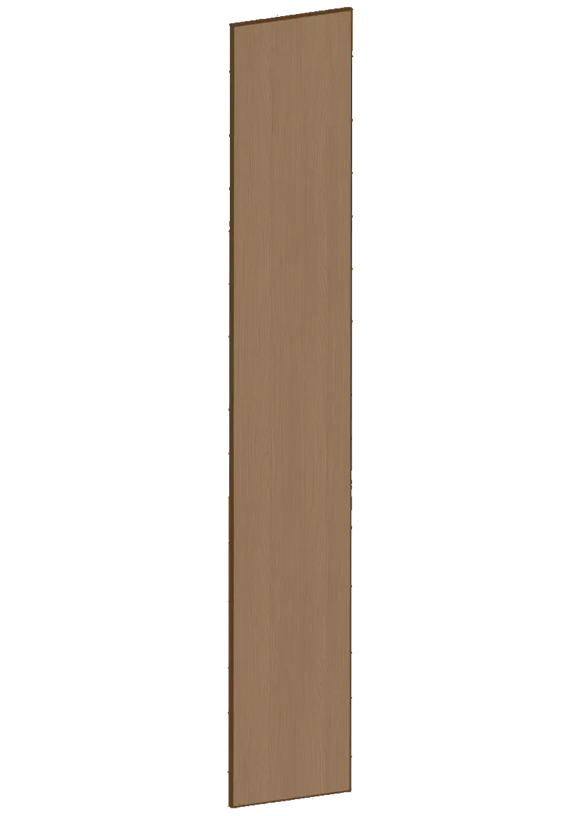 Täcksida i mörk ek, för högskåp – 39,8 x 248 cm