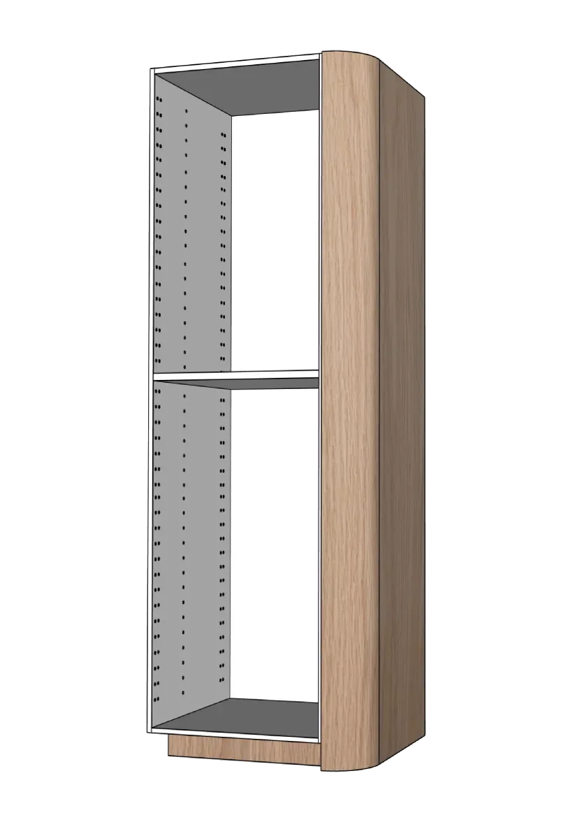 Täcksida i mörk ek, rundat hörn för högskåp – 62,2 x 228 cm