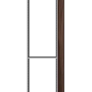 Täcksida i valnöt, med rundat hörn för högskåp – 39,8 x 228 cm