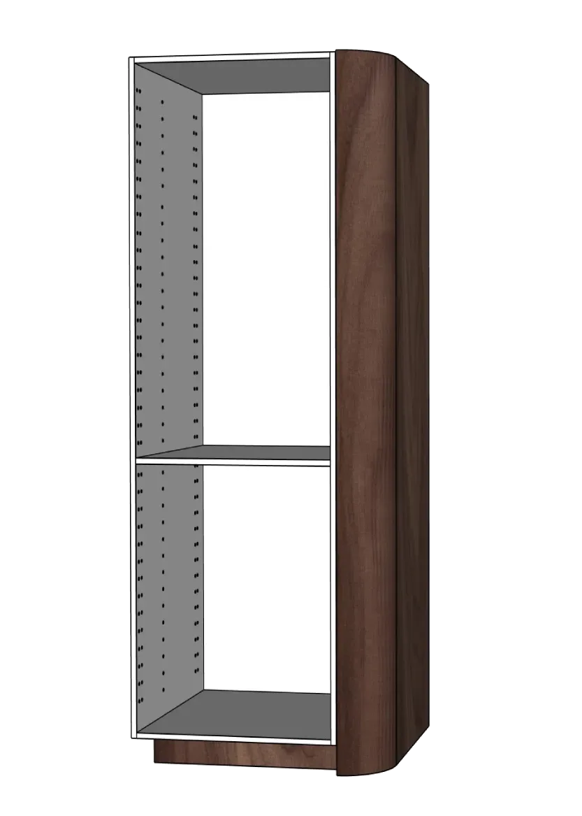 Täcksida i valnöt, med rundat hörn för högskåp – 62,2 x 208 cm