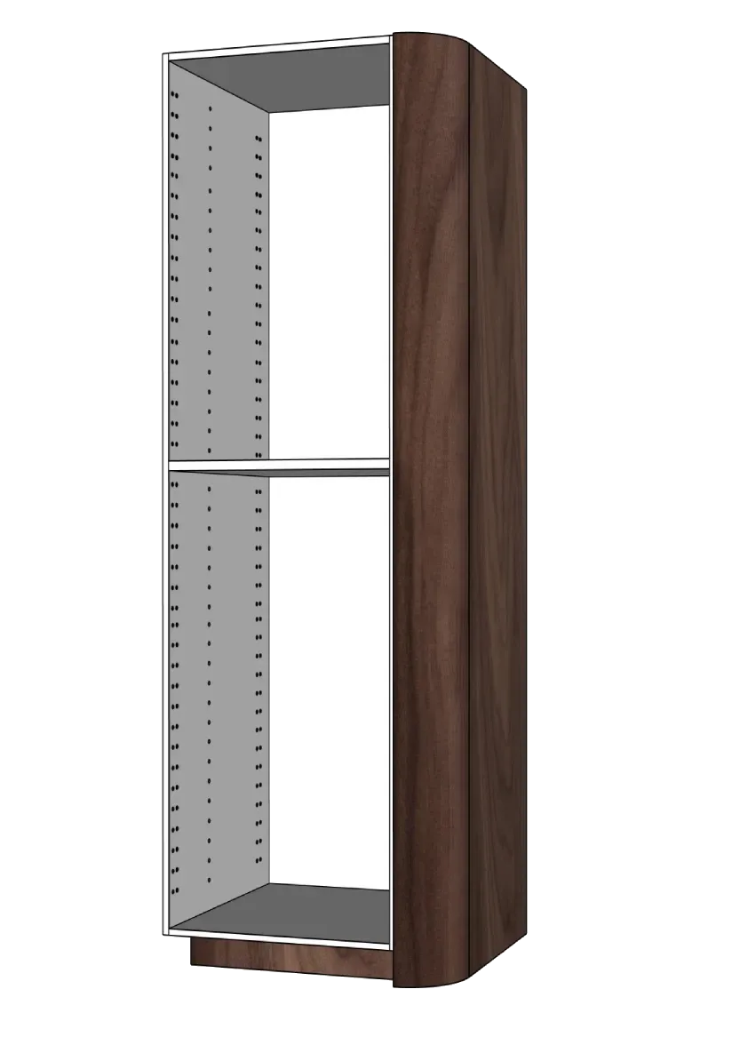 Täcksida i valnöt, med rundat hörn för högskåp – 62,2 x 228 cm