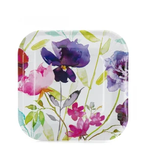 TALLRIK* 18cm 8p fyrkantig Watercolor* plastic free
