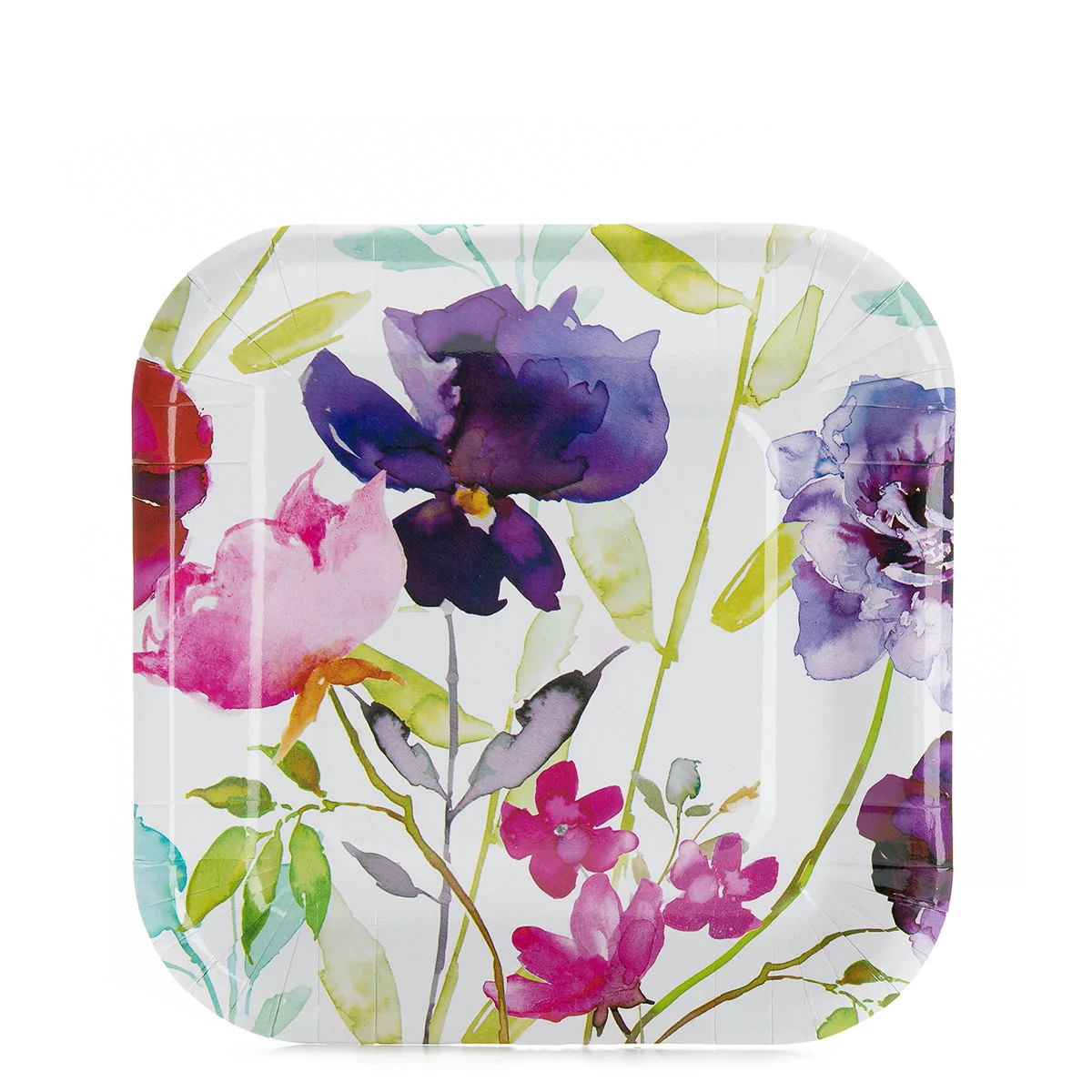 TALLRIK* 18cm 8p fyrkantig Watercolor* plastic free