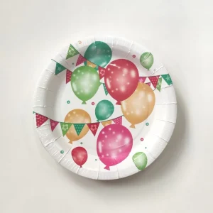 TALLRIK* 18cm 8p rund Ballonger* olika färg plastic free