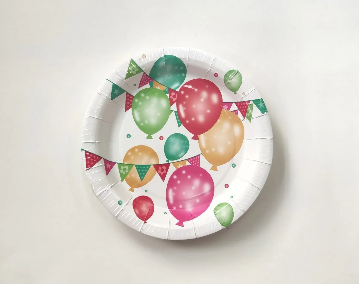 TALLRIK* 18cm 8p rund Ballonger* olika färg plastic free - Image 2