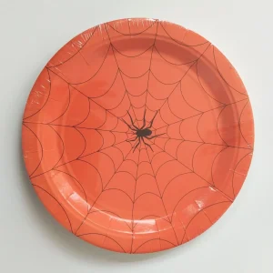 TALLRIK 23cm 8p rund Halloween spindelnät plastic free beställningsvara