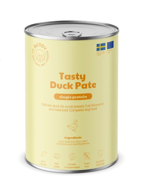 Tasty Duck Pate Våtfoder för hund 400g prisnedsättning