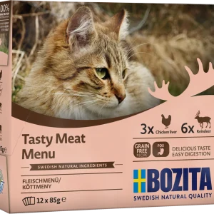 Tasty Meat Menu in Jelly V氓tfoder f枚r katt 12x85g